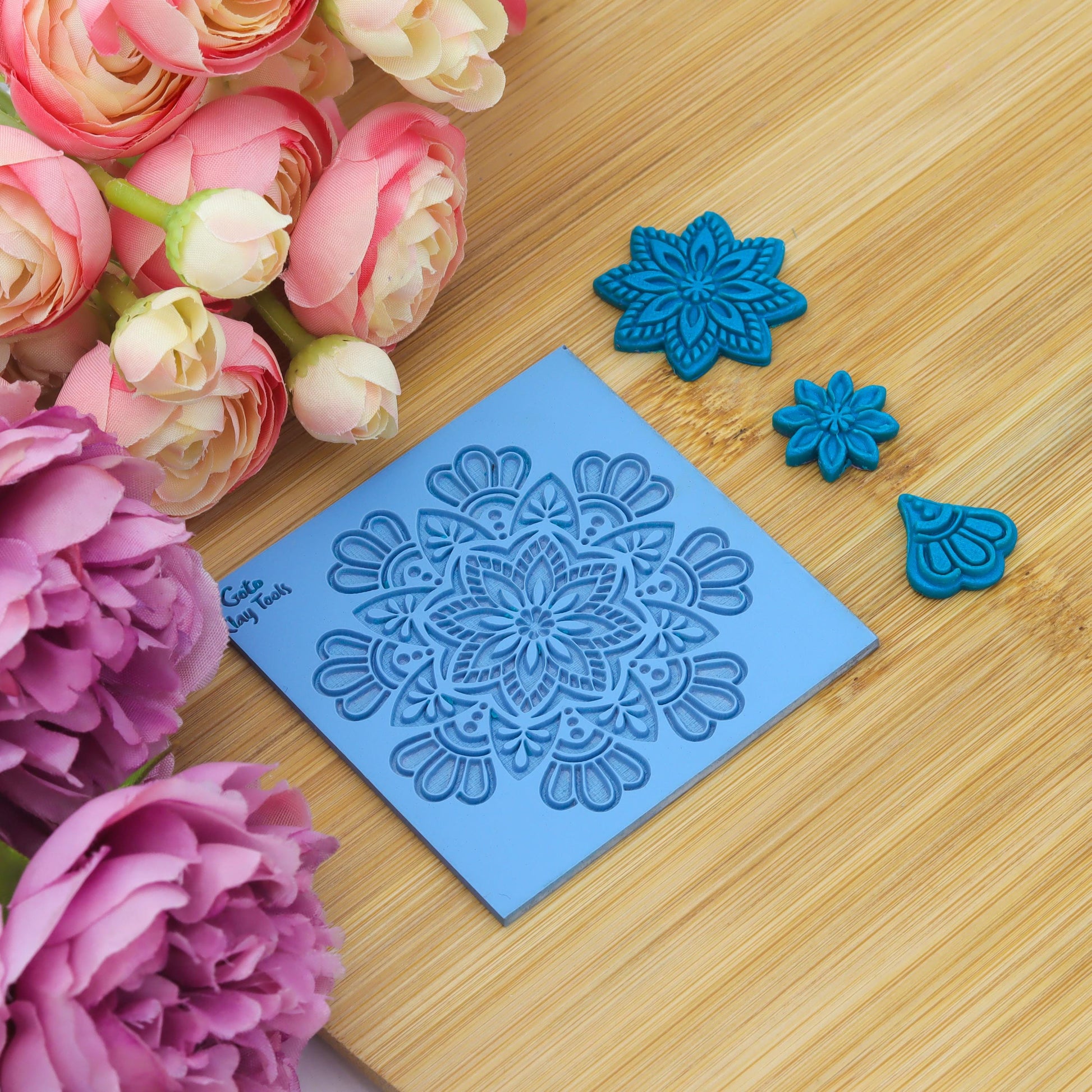 Mandala Rubber Texture Mat for Polymer Clay Jewelry #M-1