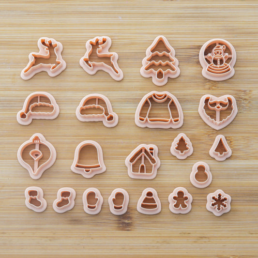 Christmas Clay Cutters for Polymer Jewelry Making, Christmas Clay Earring Cutters, Christmas Clay cutters - 21 Shapes Christmas Cutters