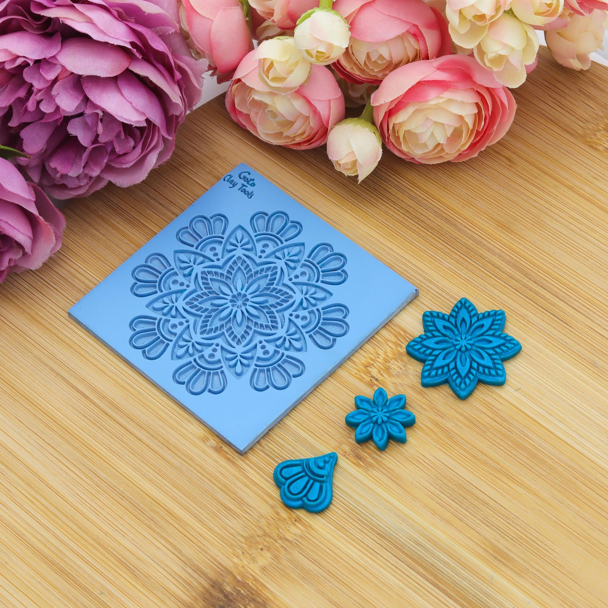 Mandala Rubber Texture Mat for Polymer Clay Jewelry #M-1
