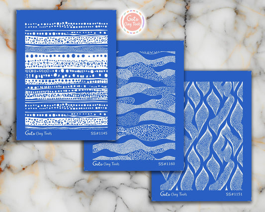 Zentangle Polymer Clay Silkscreen Stencil: 9.5x12.5cm