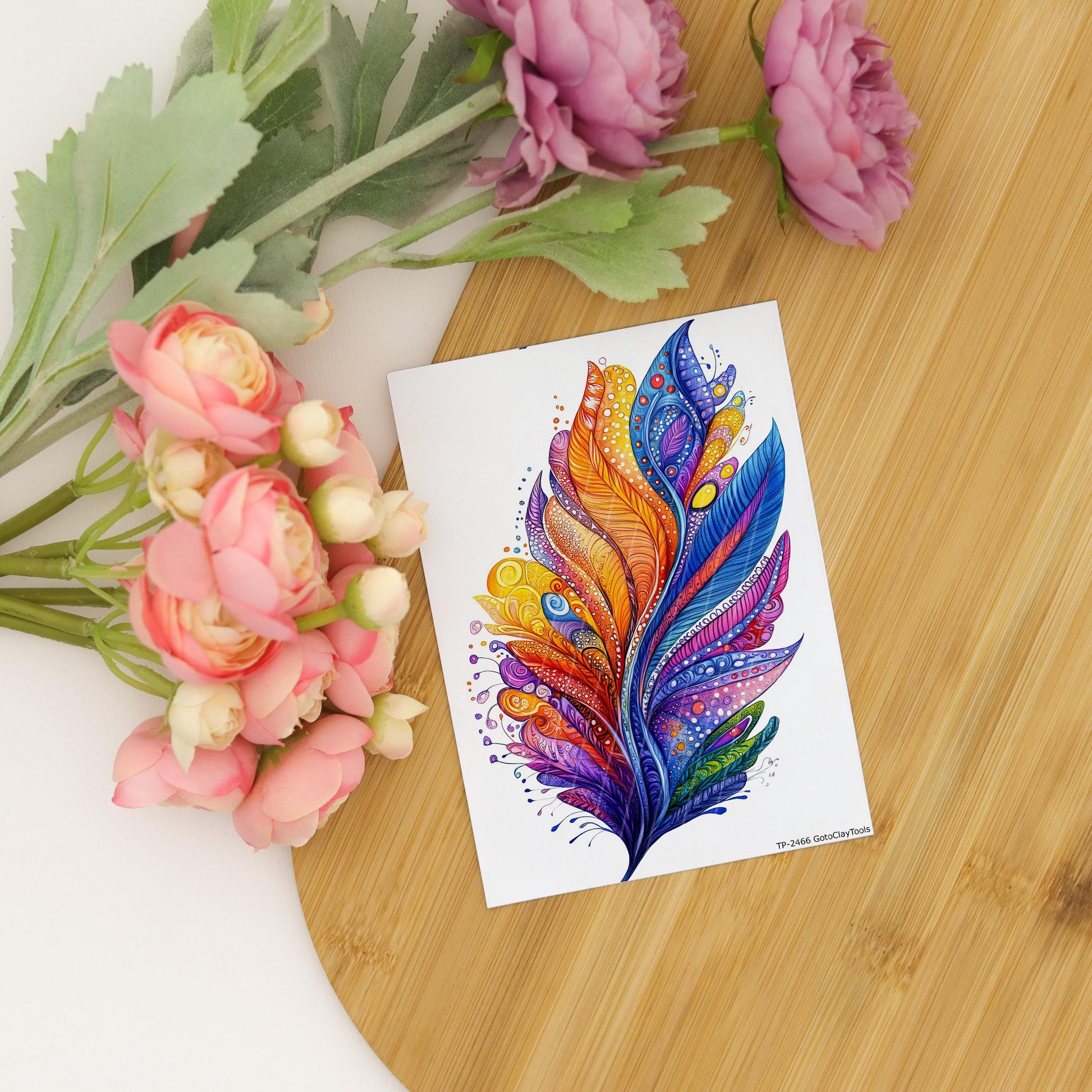 Transfer paper for polymer clay, Earthy Zentangle,water soluble transfer paper,Clay Transfers, Clay Transfer sheets, transfer paper for clay