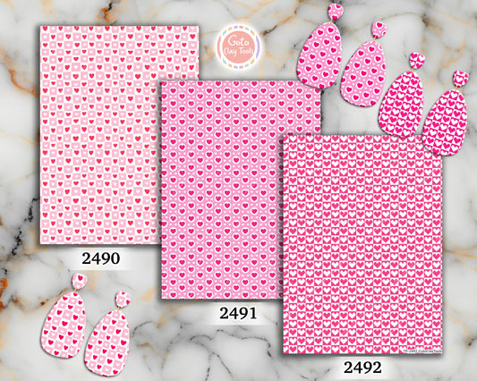 Checkered Heart Polymer Clay Transfer Sheet, Clay Transfer Paper, Heart Clay transfer, polymer clay image transfers, magic transfer paper