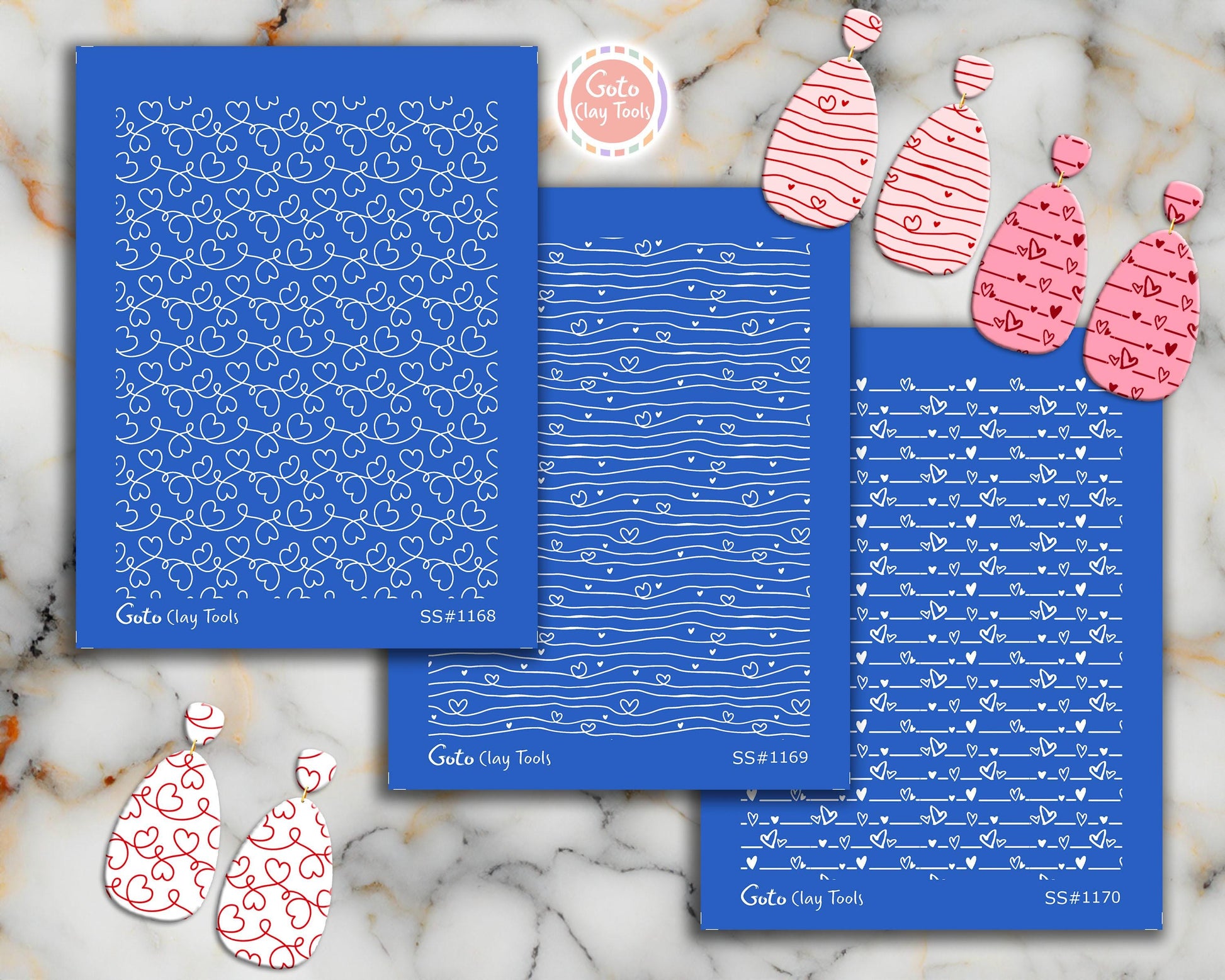 Heart String Silk screen for Polymer Clay Earring, Clay Stencils, Clay Earring Silkscreen, Silkscreen for Polymer Clay SS-VAL-25-4