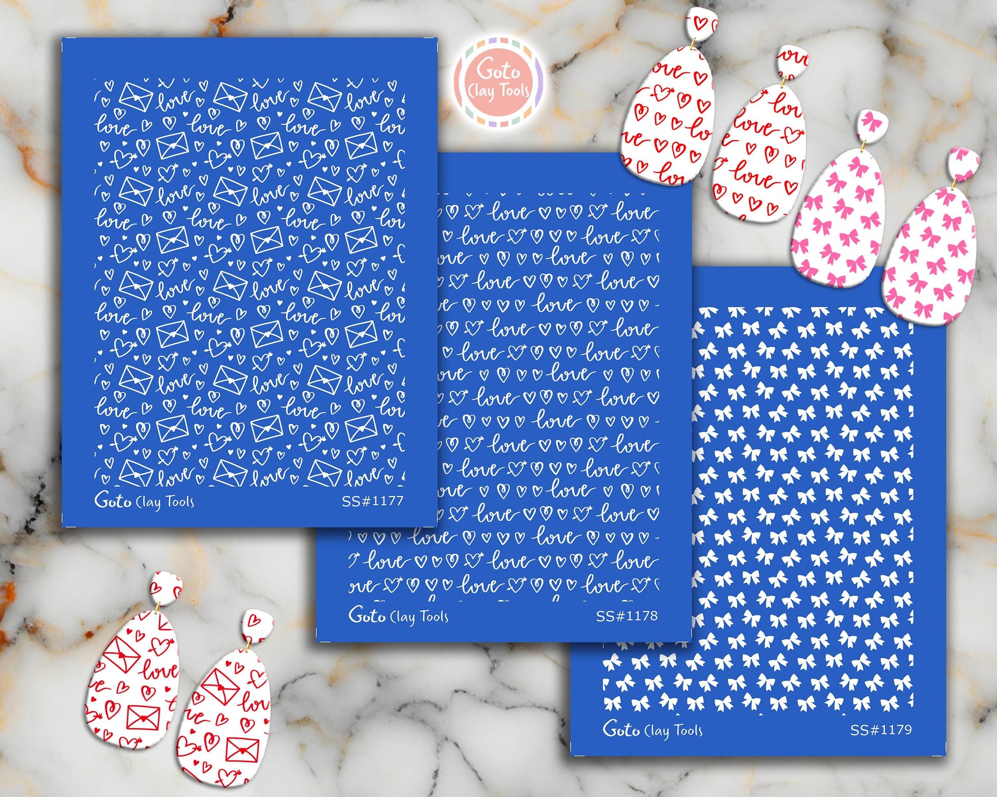 Love Silk screen for Polymer Clay Earring, Clay Stencils, Clay Earring Silkscreen, Valentine Silkscreen for Polymer Clay SS-VAL-25-6