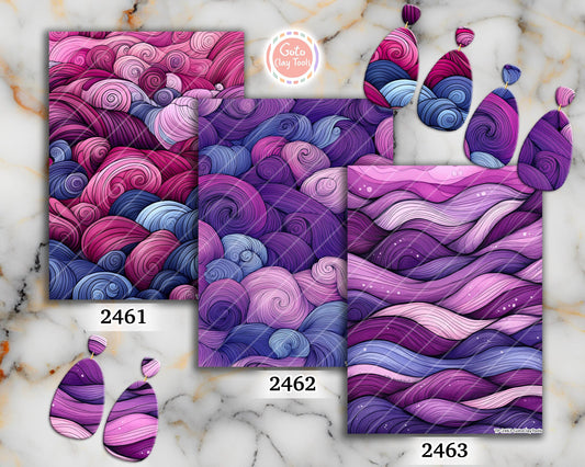Mauve Zentangle Polymer Clay Transfer Paper: Water Soluble Sheets