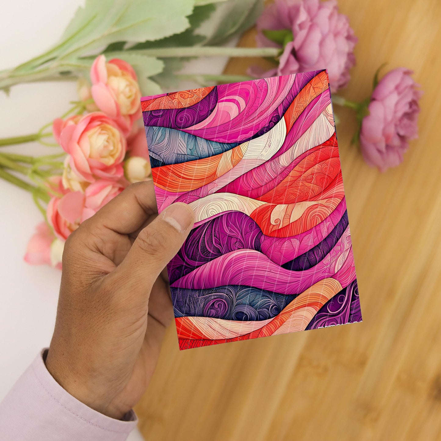 Pink Zentangle Polymer Clay Transfer Paper: Water Soluble (4x5.5 inches)