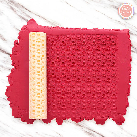 Heart Texture Roller: Love & Lips Polymer Clay Tool #CCF1
