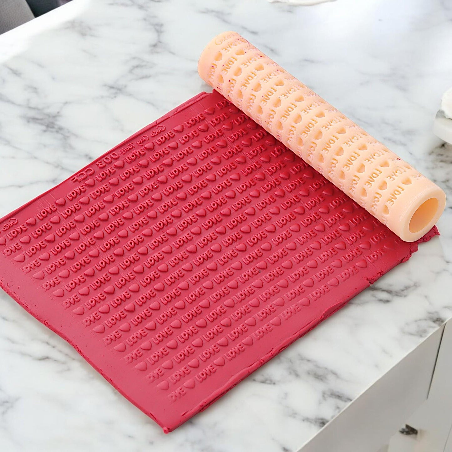 Love Heart Texture Roller: Polymer Clay Valentine Tool  #CCF3