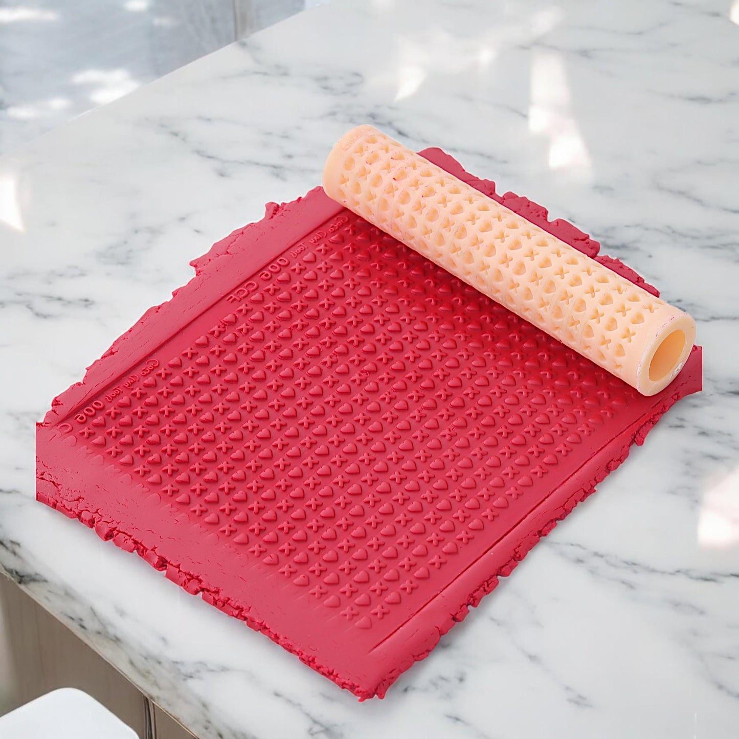 Heart Texture Roller: Polymer Clay Tool, Resin Imprint  #CCF6