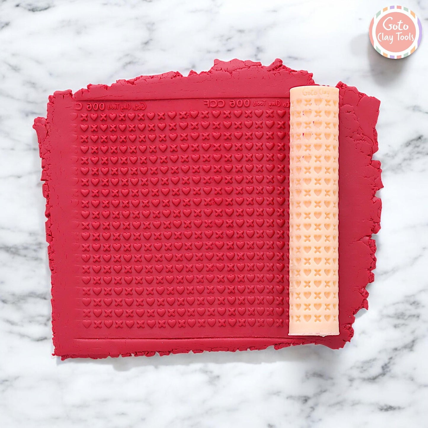 Heart Texture Roller: Polymer Clay Tool, Resin Imprint  #CCF6