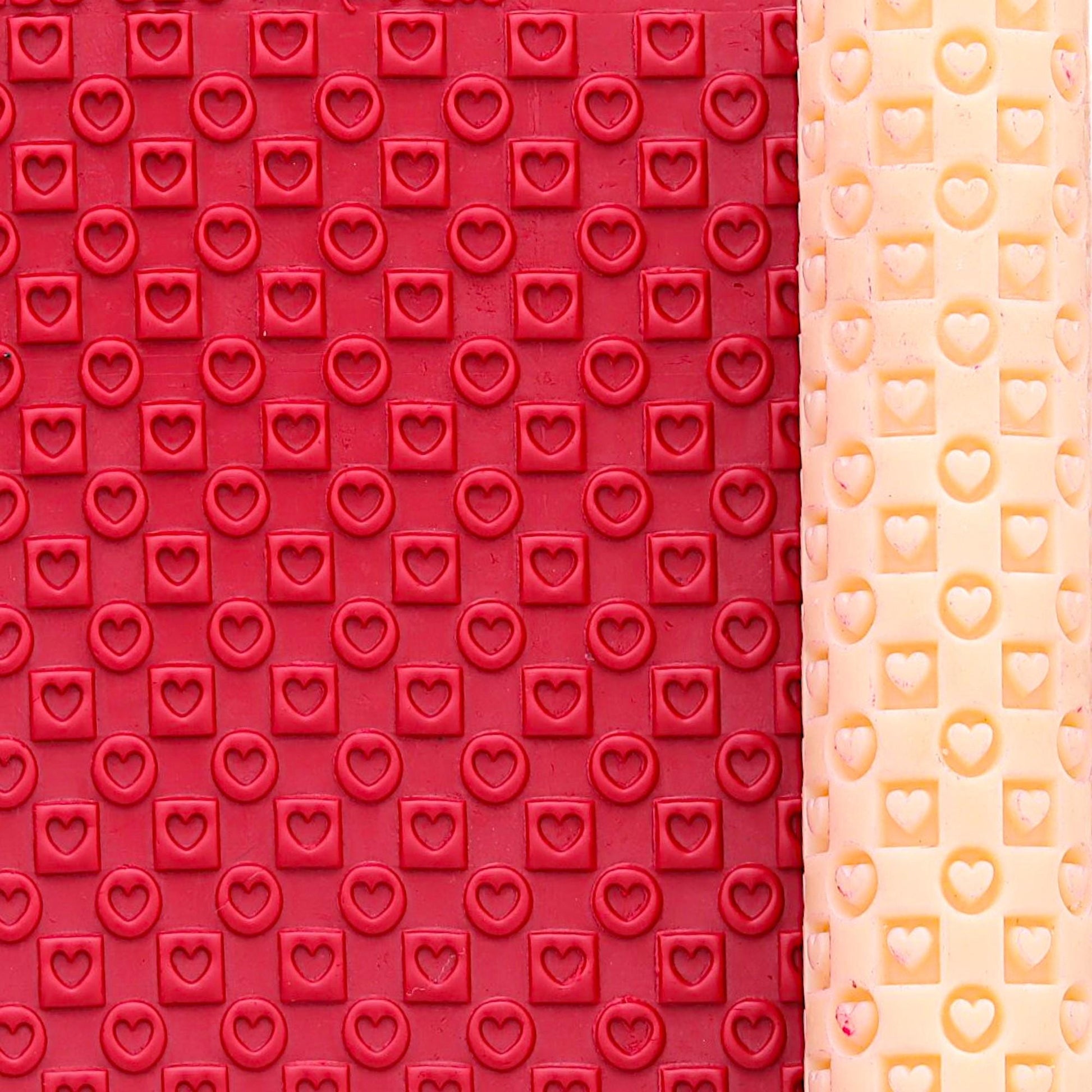 CHECKERED HEART Texture Roller, Polymer Clay Texture Roller, Clay Texture Roller, Texture Roller for Polymer Clay, Texture Roller #CCF10