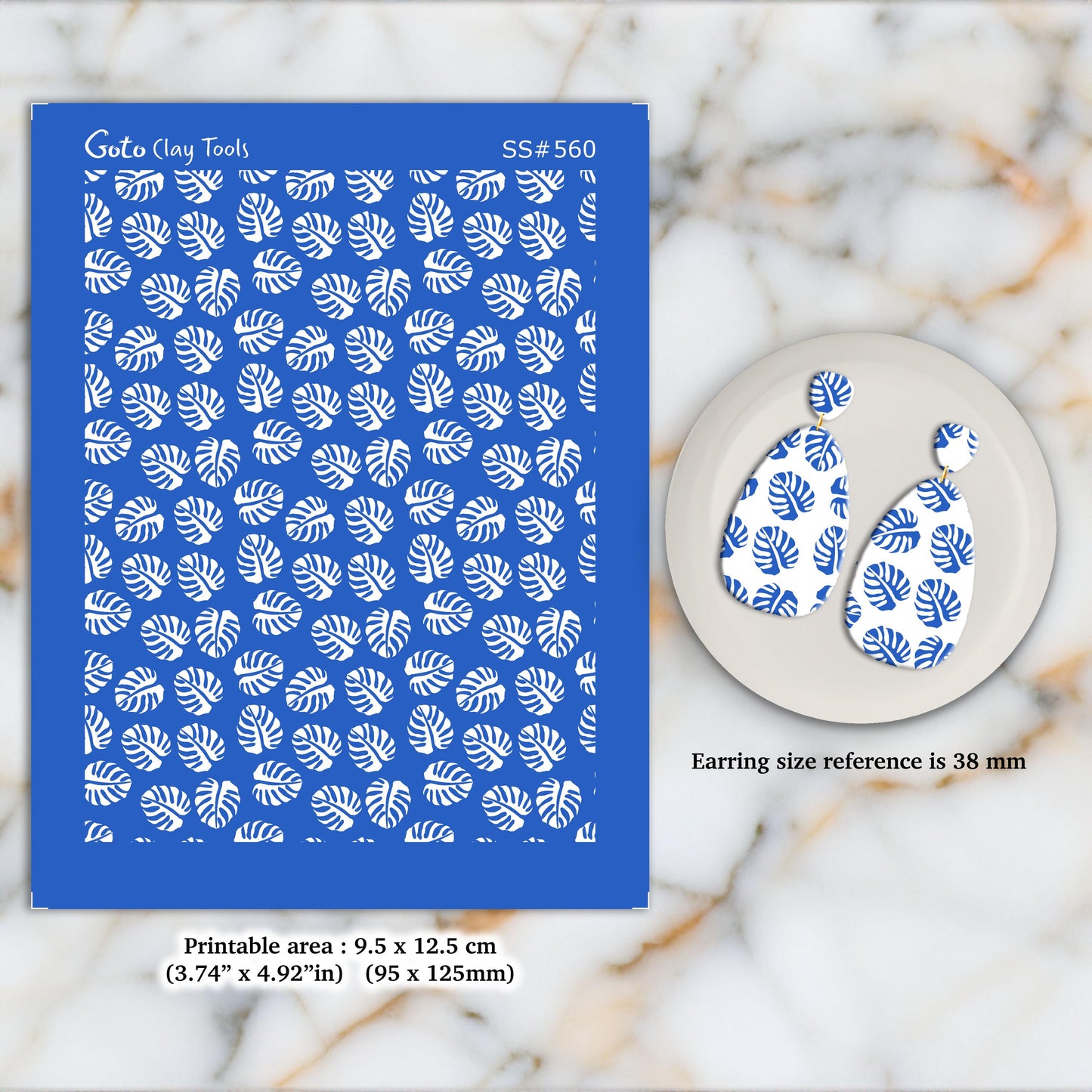 Monstera Leaf Silkscreen for Polymer Clay Earrings: Jewelry Making Stencil  SS#560