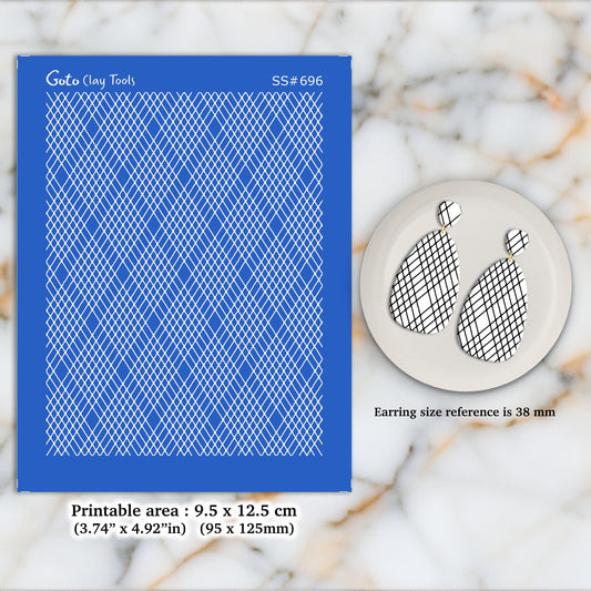 Polymer Clay Earring Silkscreen: Stencil for Clay Jewelry Making SS#696