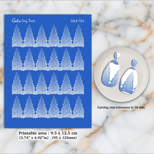 Silkscreen for Polymer Clay Earrings: Stencil for DIY Jewelry Making SS#754