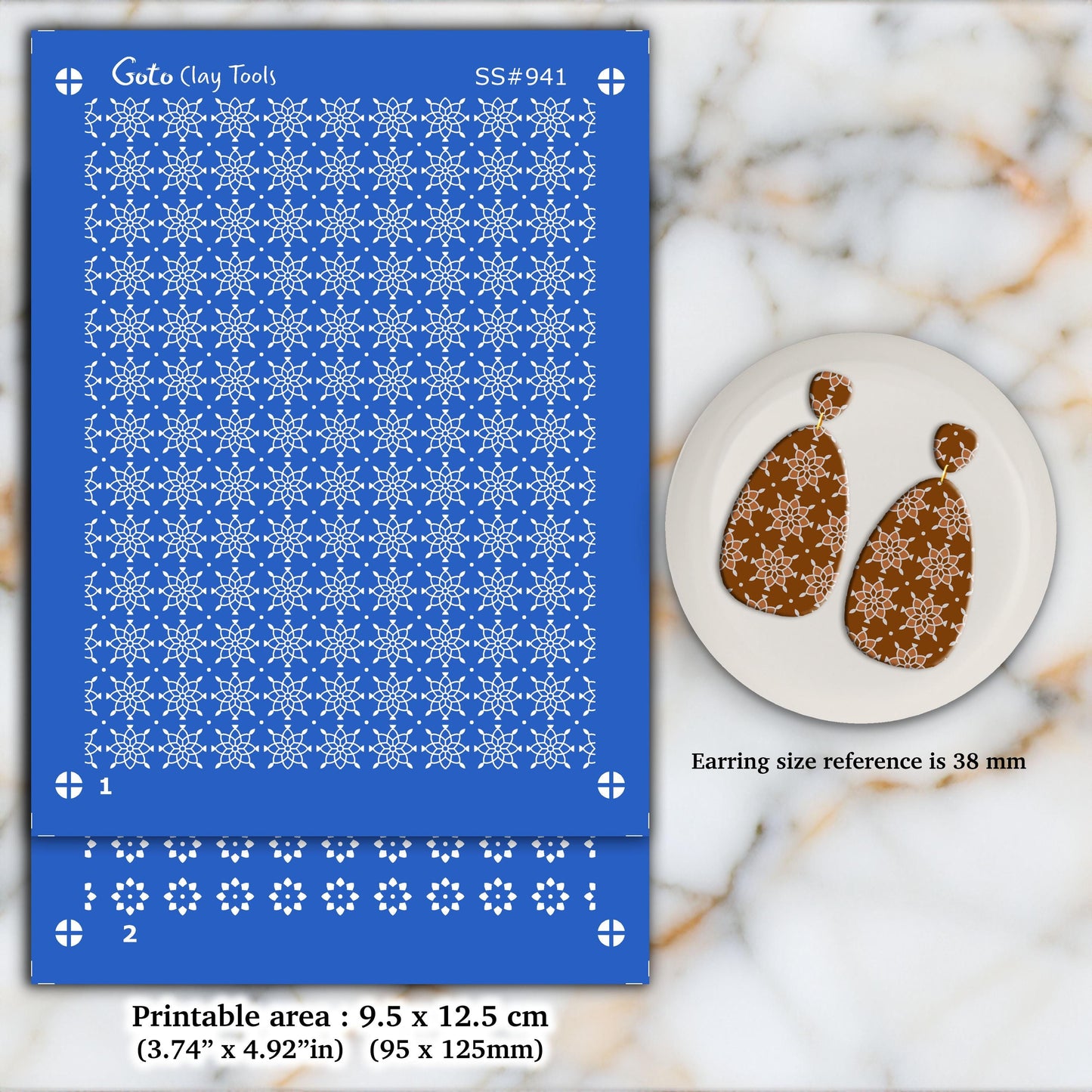 2 layers Indian style Silkscreen for Polymer Clay Earring making, Clay Stencils, Clay Earring Silkscreen, Polymer Clay Supplies SS#941