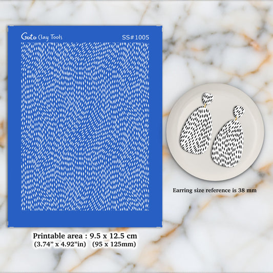 Abstract Stitches Silkscreen for Polymer Clay Earrings: Jewelry Making Stencil SS#1005