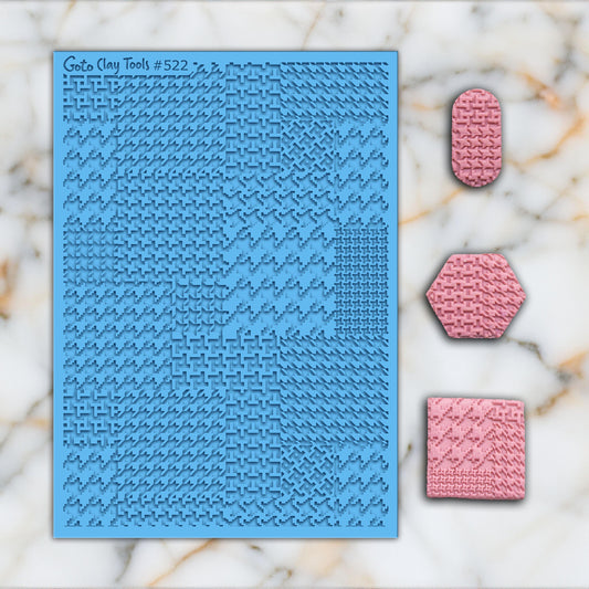 Hounds tooth Texture mat for polymer clay, Polymer Clay Rubber Texture mat, Texture Tile mats, Rubber Texture Sheet #522