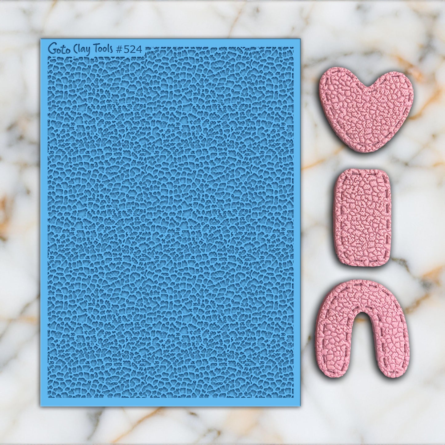 Leather Texture Mat for Polymer Clay Jewelry: Rubber Tile #524
