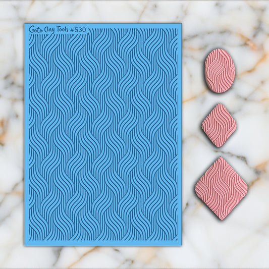 Art deco Weave texture mat for polymer clay, Polymer Clay Rubber Texture mat, Texture Tile mats, Rubber Texture Sheet #530