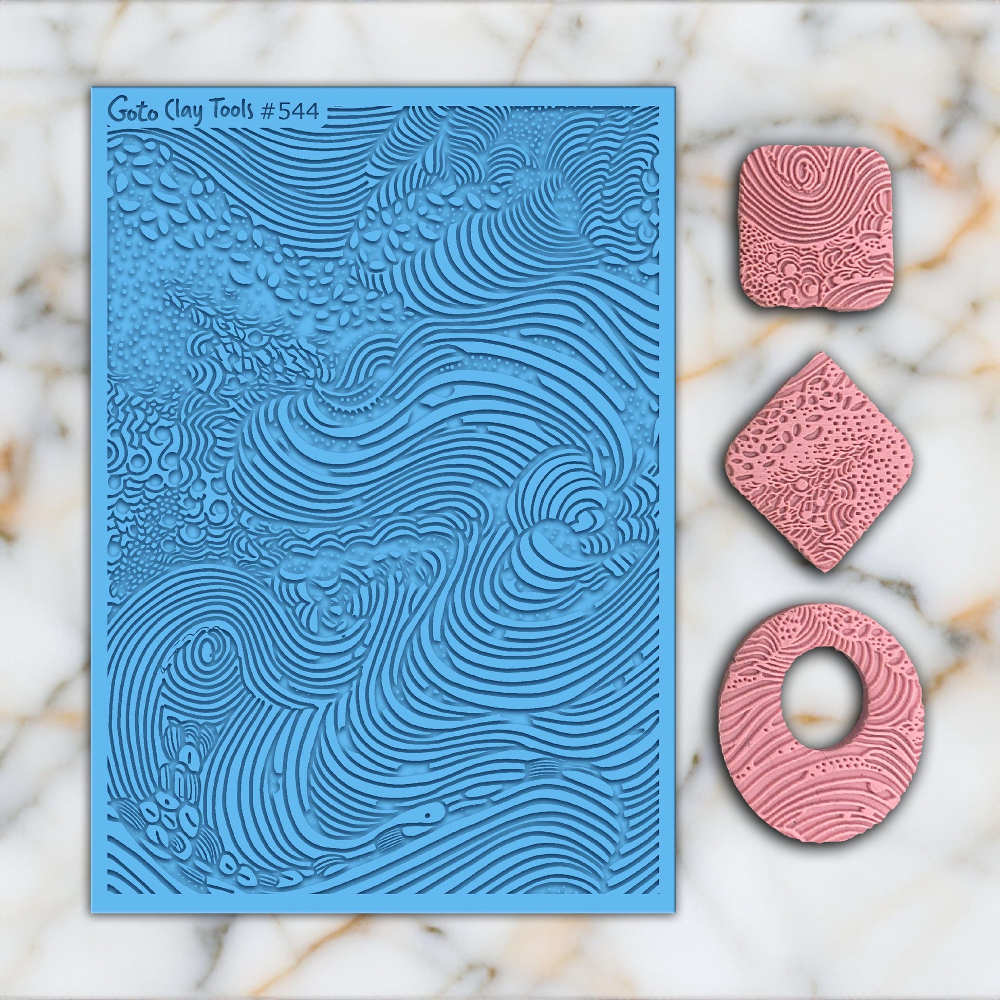 Abstract Wave Rubber Texture Mat for Polymer Clay Jewelry (#544)