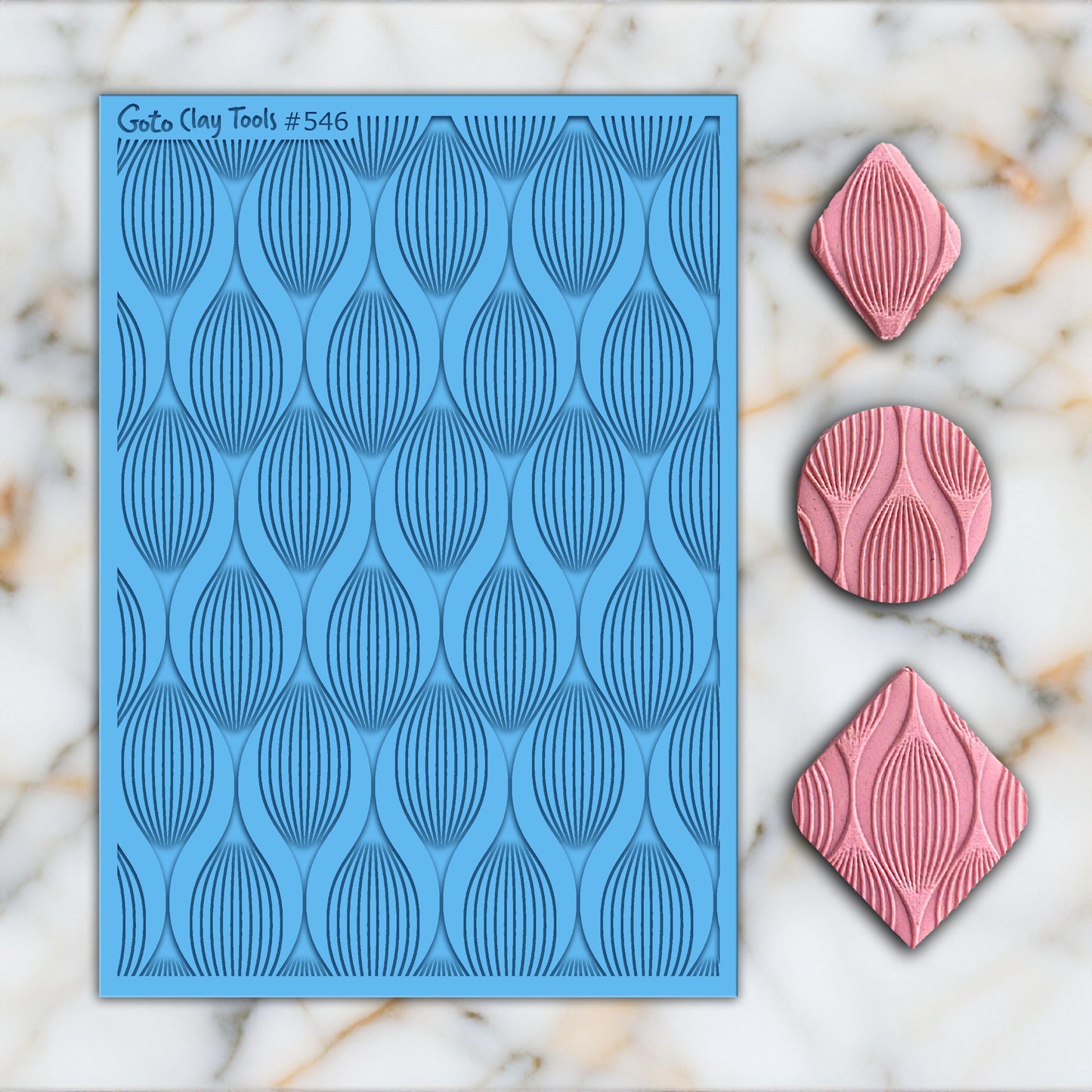 Deco Leaf texture mat for polymer clay, Polymer Clay Rubber Texture mat, Texture Tile mats, Rubber Texture Sheet #546