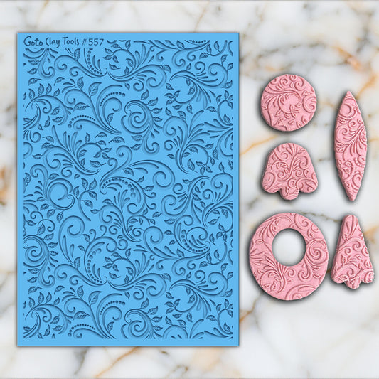 Ornamental Texture mat for polymer clay, Polymer Clay Rubber Texture mat, Texture Tile mats, Rubber Texture Sheet #557