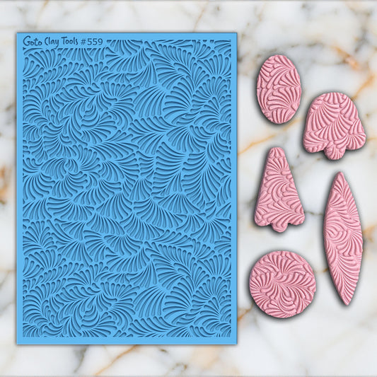 Ornamental Texture Mat for Polymer Clay Jewelry: Rubber Tile Sheet #559