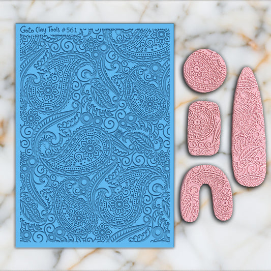 Ornamental Texture mat for polymer clay, Polymer Clay Rubber Texture mat, Texture Tile mats, Rubber Texture Sheet #561