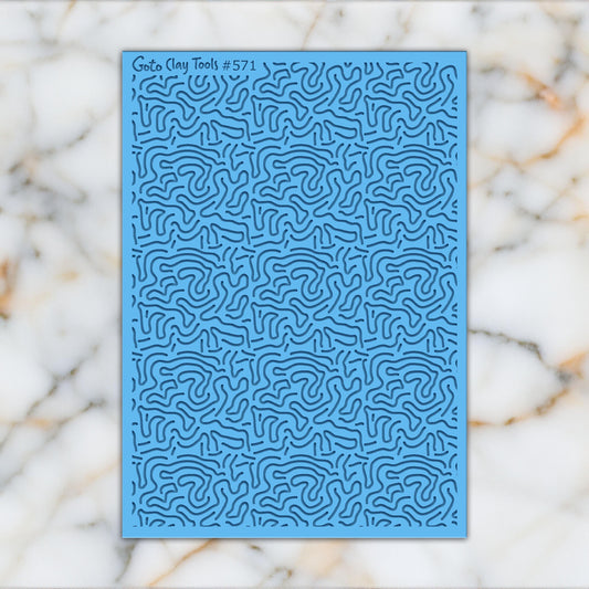 Swigglly lines Texture mat for polymer clay, Polymer Clay Rubber Texture mat, Texture Tile mats, Rubber Texture Sheet #571