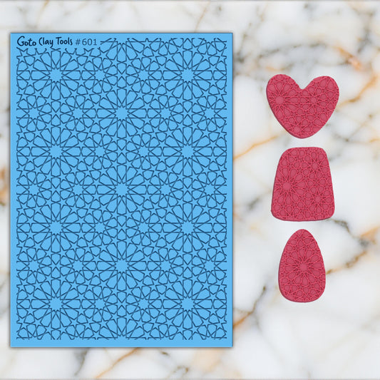 Arabic geometric Texture mat for polymer clay, Polymer Clay Rubber Texture mat, Texture Tile mats, Islamic pattern Texture #601