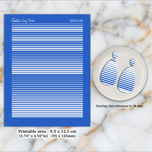 Gradient Silkscreen for Polymer Clay Earrings: Jewelry Making Stencil SS#630