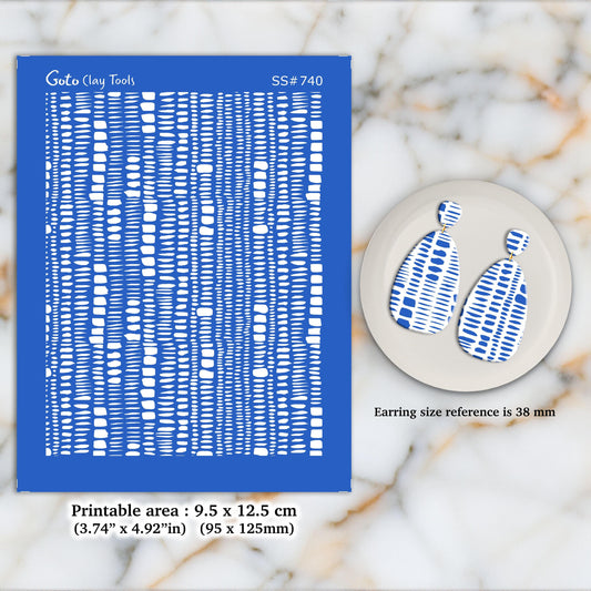 Silkscreen for Polymer Clay Earrings: Clay Stencil, Jewelry Making SS#740