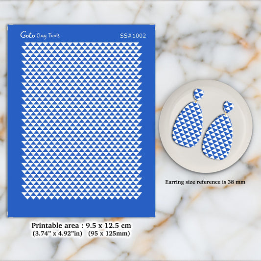 Triangle Pattern Silkscreen for Polymer Clay Earrings: Stencil SS#1002