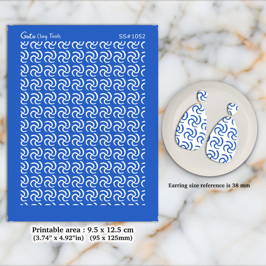African Style Silkscreen for Polymer Clay Earring making, Clay Stencils, Clay Earring Silkscreen, Polymer Clay Supplies SS#1052