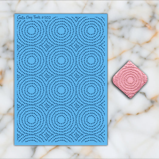 Dots Circles Texture mat for polymer clay, Polymer Clay Rubber Texture mat, Texture Tile mats, Rubber Texture Sheet #502