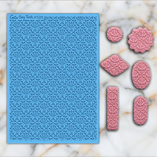 Ornamental texture mat for polymer clay, Polymer Clay Rubber Texture mat, Texture Tile mats, Rubber Texture Sheet #520