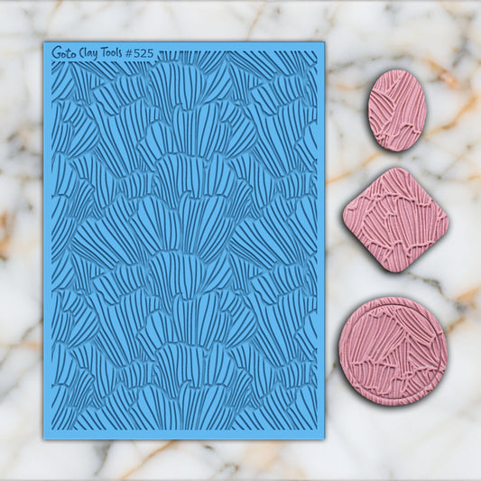 Frills Texture mat for polymer clay, Polymer Clay Rubber Texture mat, Texture Tile mats, Rubber Texture Sheet #525