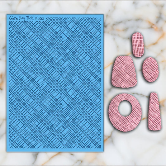Criss Cross Rubber Texture Mat for Polymer Clay Jewelry #553
