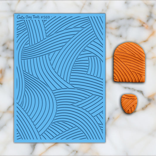 Curve Contours Rubber Texture Mat for Polymer Clay (#569)
