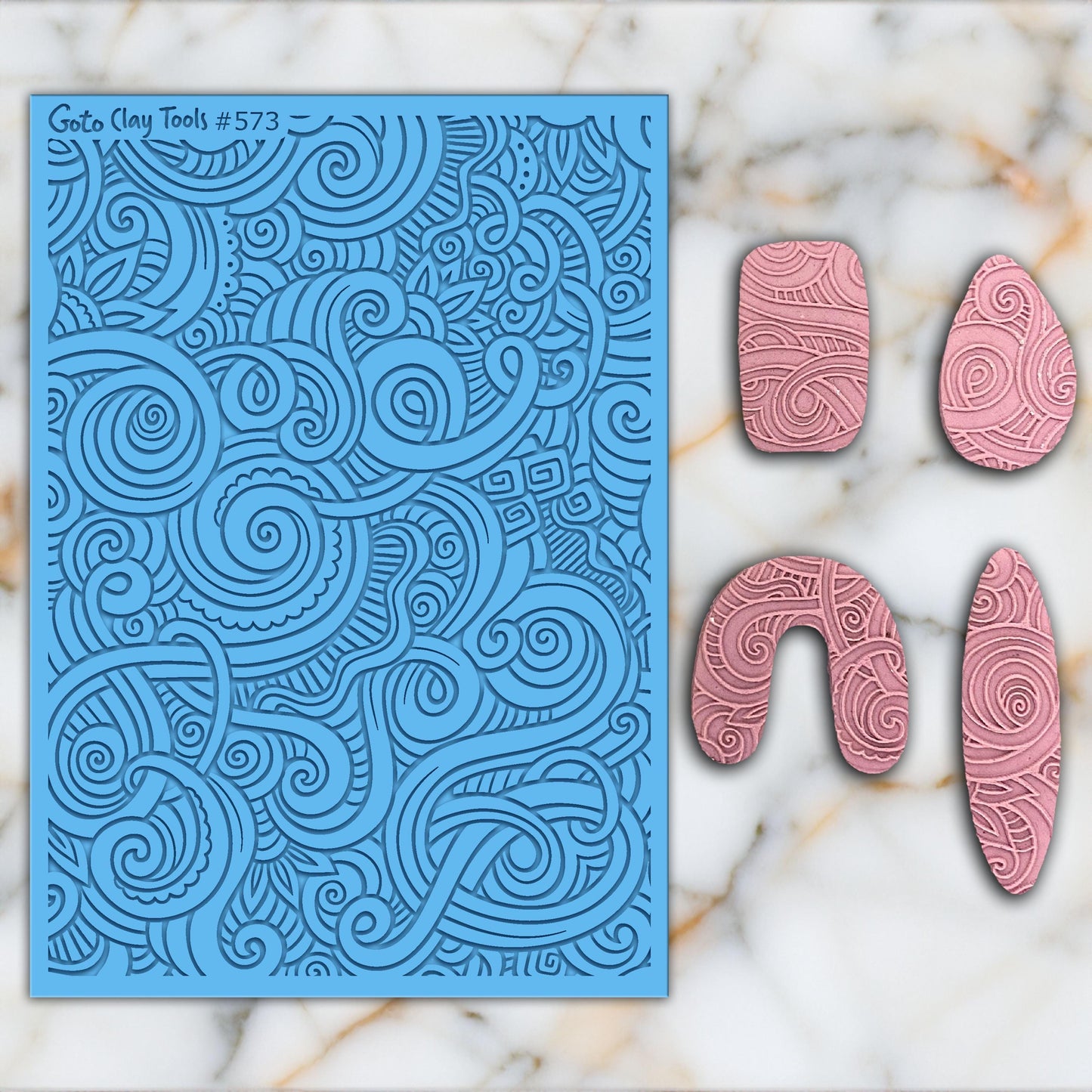 Ornamental Rubber Texture Mat for Polymer Clay Jewelry (#573)