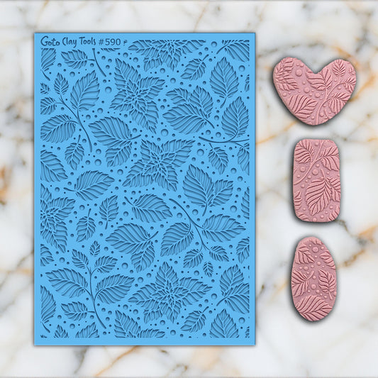 LEAVES Texture mat for polymer clay, Polymer Clay Rubber Texture mat, Texture Tile mats, Rubber Texture Sheet #590