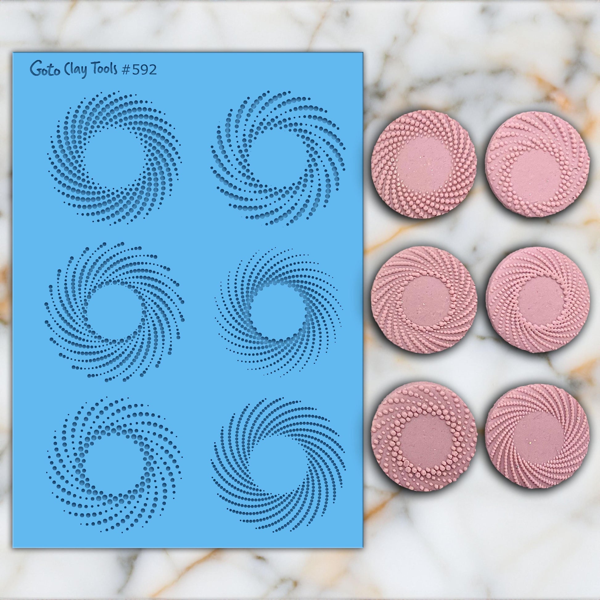 Halftone Circle Rubber Texture Mat for Polymer Clay (#592)