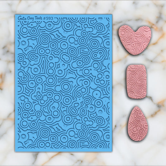 Contours Texture mat for polymer clay, Polymer Clay Rubber Texture mat, Texture Tile mats, Rubber Texture Sheet #593