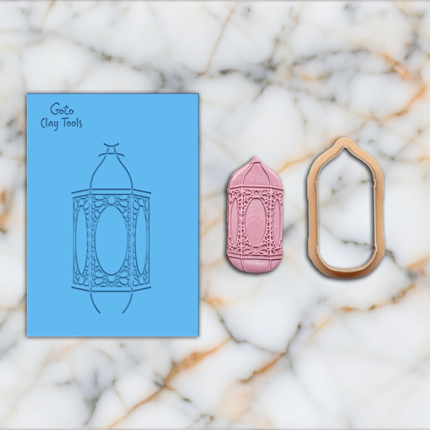 Lantern Texture Mat & Cutter Set: Rubber Polymer Clay Tool