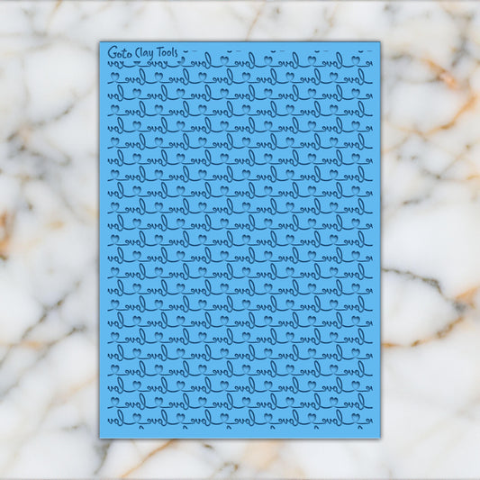 Valentine LOVE string Texture mat for polymer clay, Polymer Clay Rubber Texture mat, Texture Tile mats, Fimo, Sculpey, Cernit