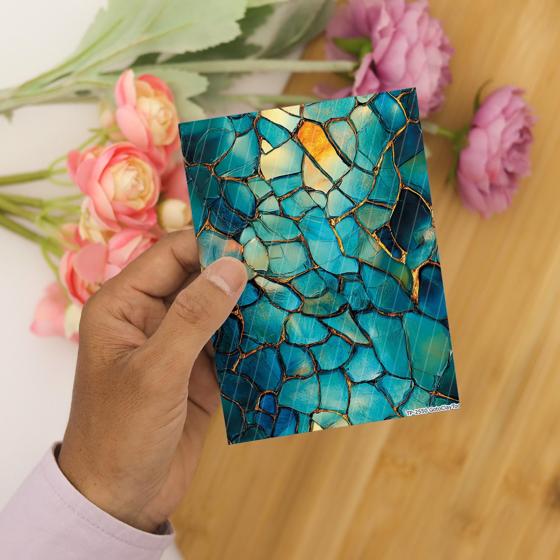 Transfer paper for polymer clay, Green Stained Glass, Clay water soluble transfer paper, Clay Transfers, Clay Transfer sheets