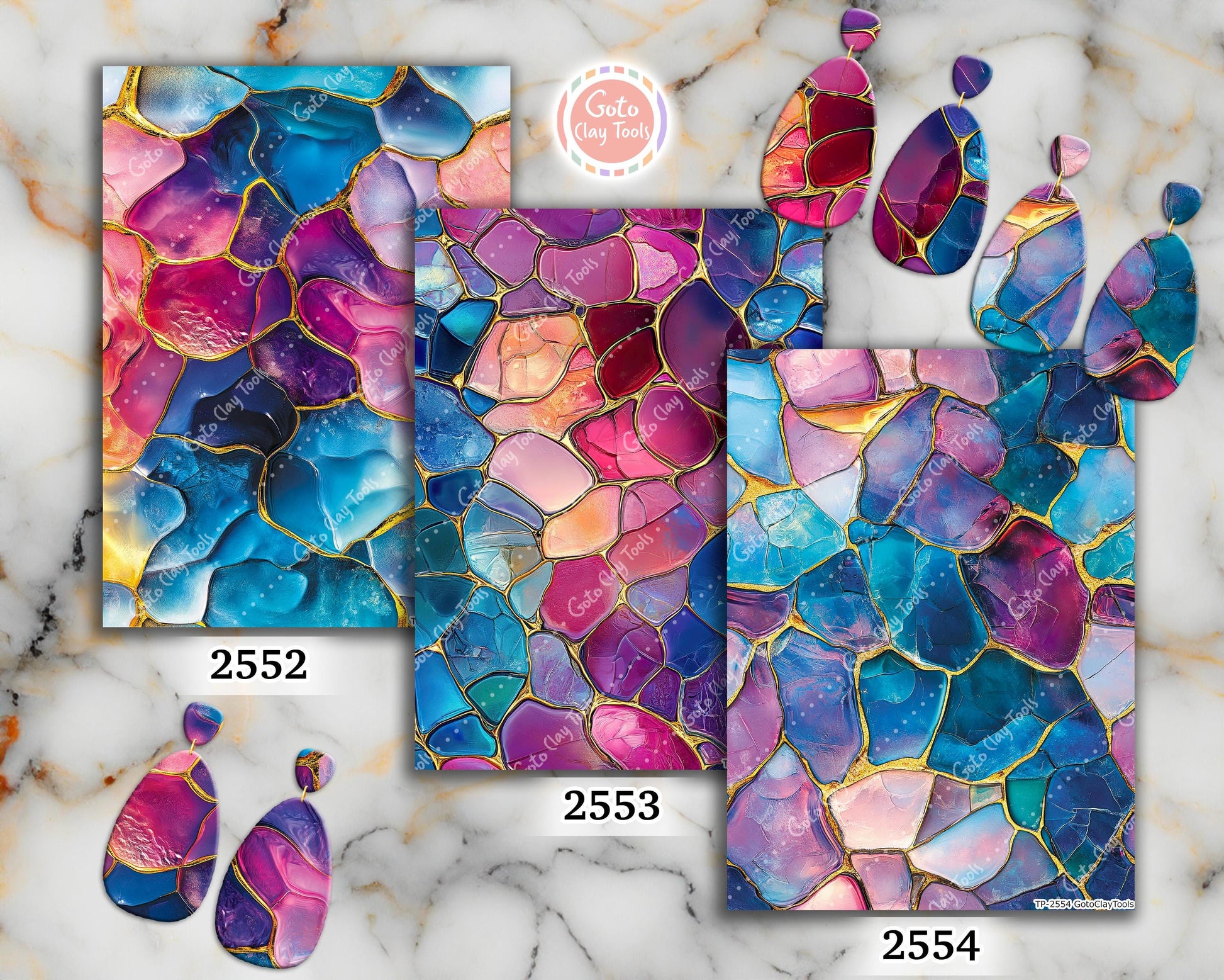 Transfer paper for polymer clay, Blue and Pink Stained Glass, Clay water soluble transfer paper, Clay Transfers, Clay Transfer sheets