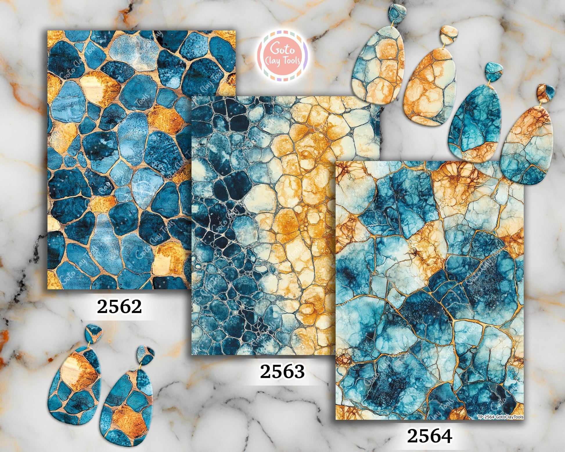 Transfer paper for polymer clay, Blue and Brown Stones, Clay water soluble transfer paper, Clay Transfers, Clay Transfer sheets