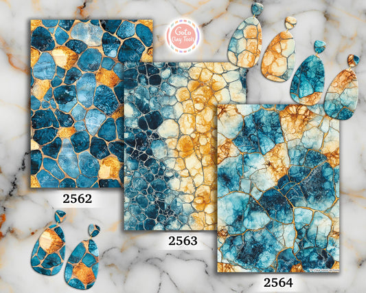 Transfer paper for polymer clay, Blue and Brown Stones, Clay water soluble transfer paper, Clay Transfers, Clay Transfer sheets