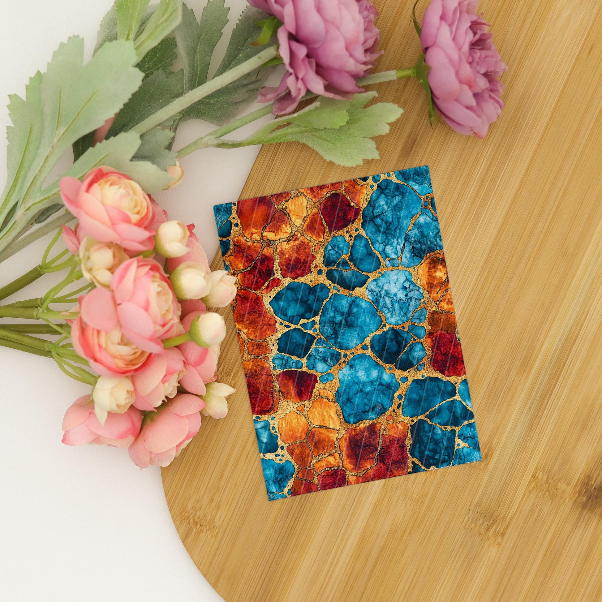 Transfer paper for polymer clay, Blue and Orange Stones, Clay water soluble transfer paper, Clay Transfers, Clay Transfer sheets